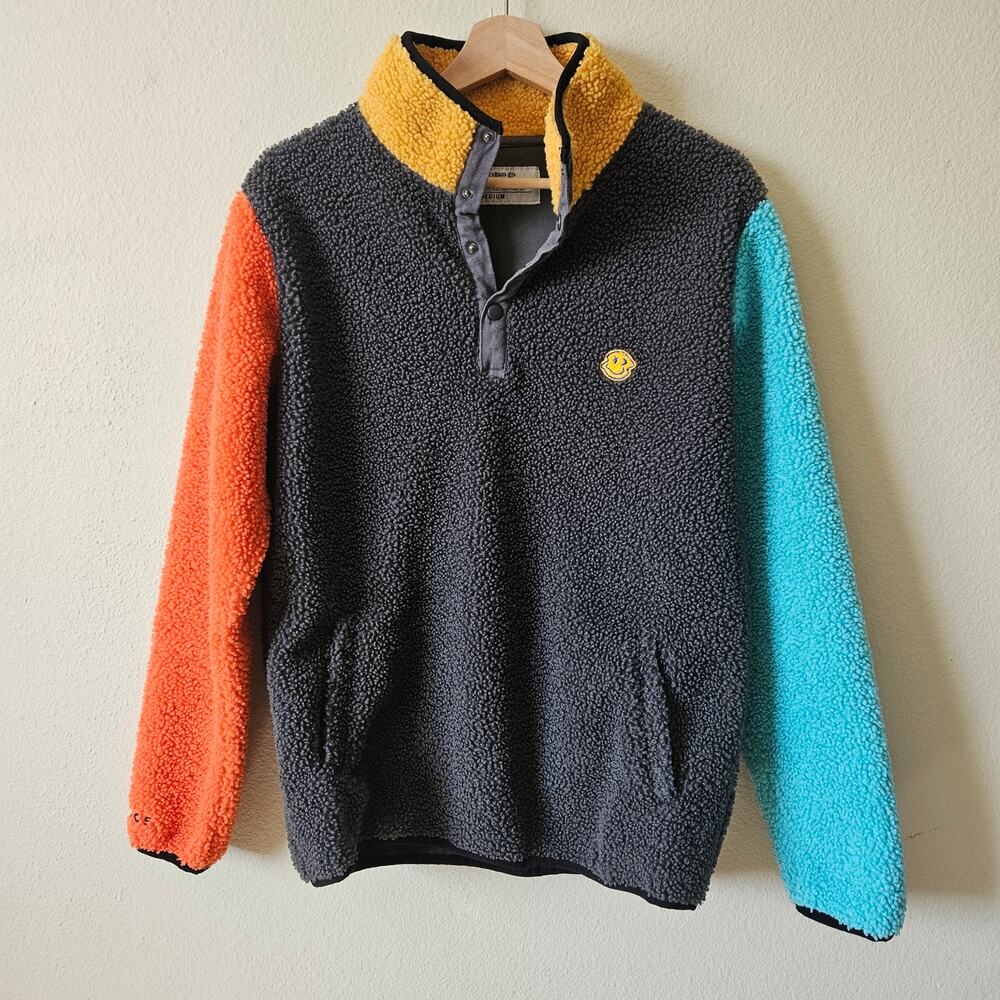 Dutch Bros Colorblock Sherpa Fleece Pullover Medium